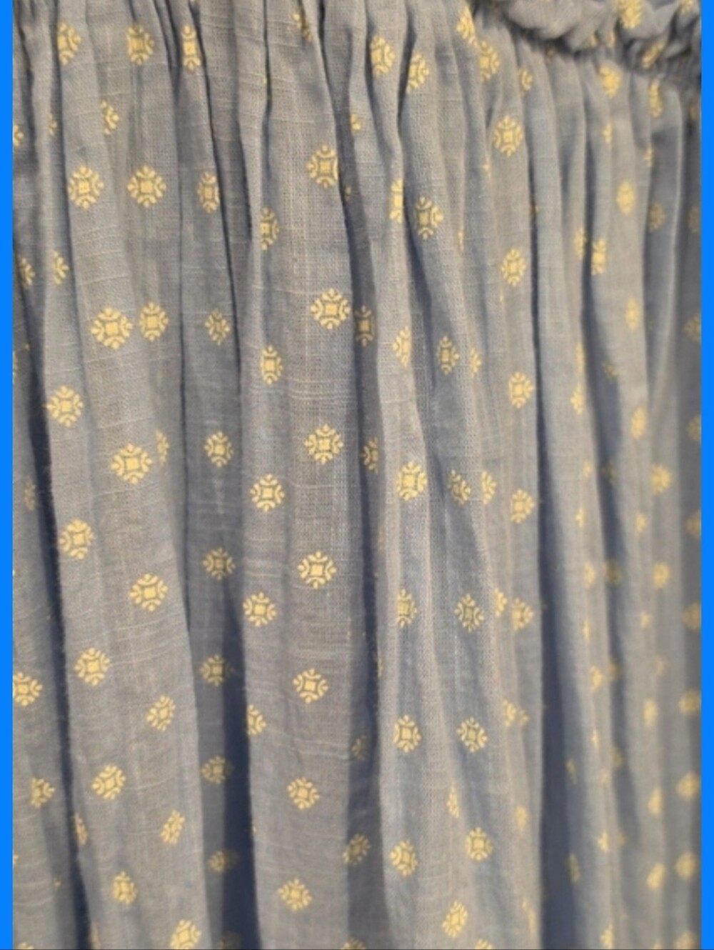 Light Blue Dot Print Peasant Blouse - Picture 4 of 7